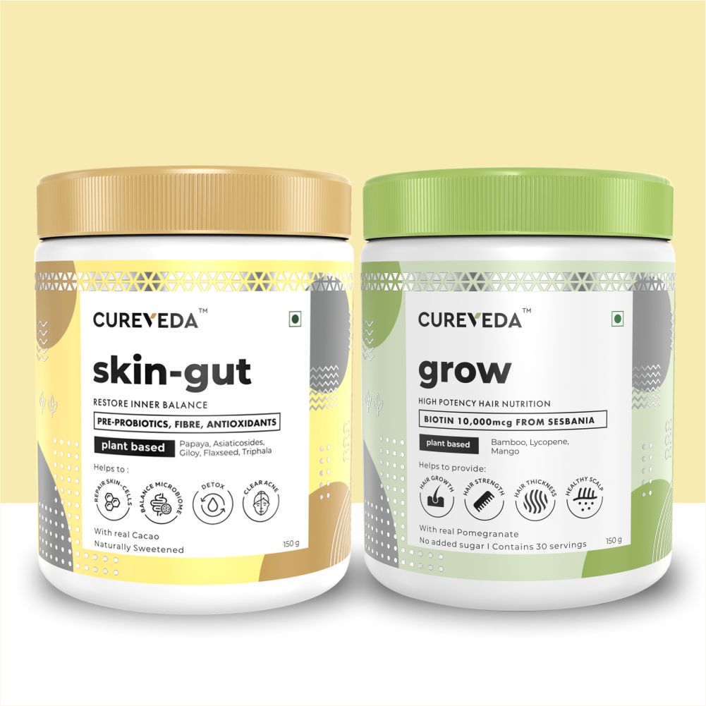 Cureveda Combo - SKIN-GUT & GROW: Skin & Hair Nutrition