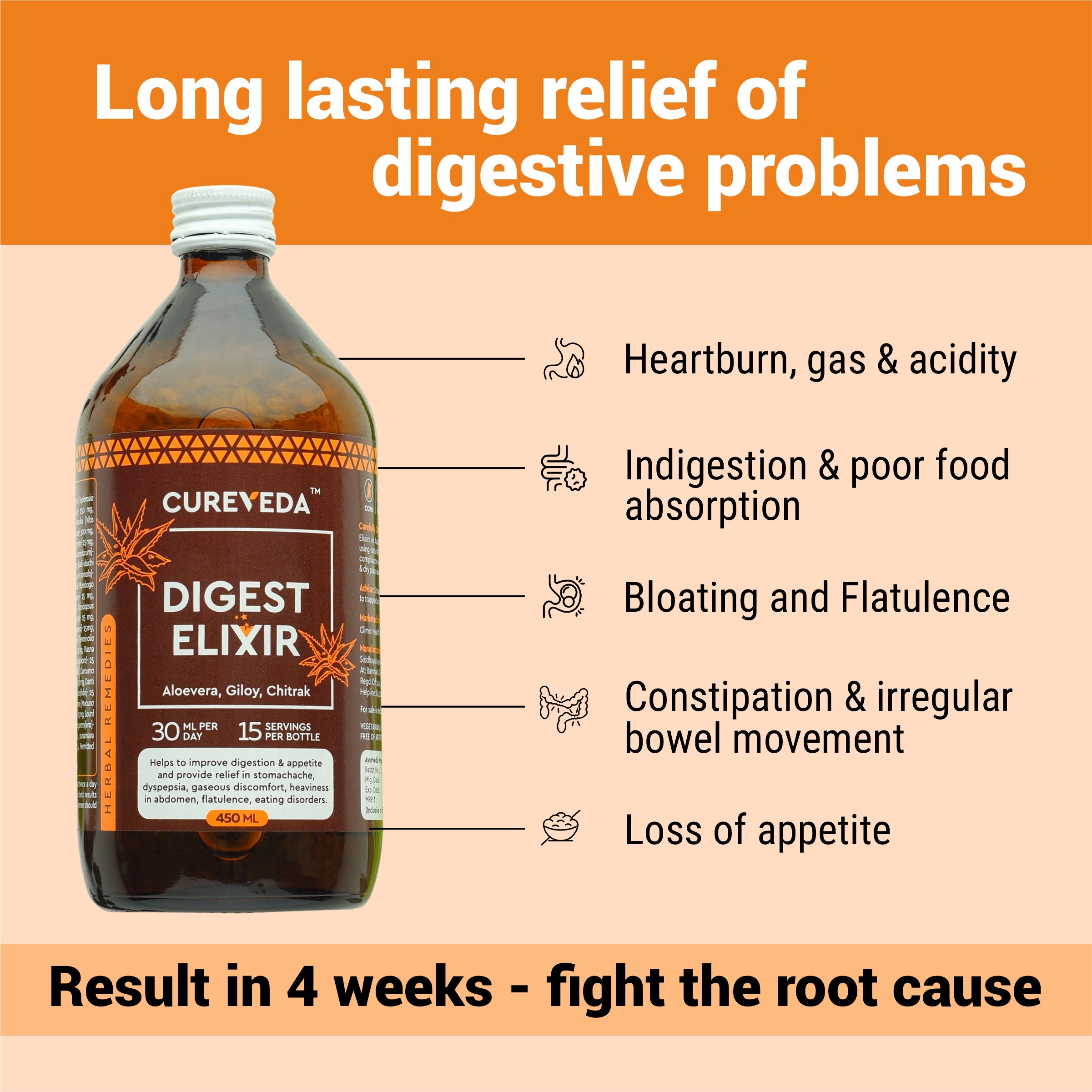 Cureveda Digest Elixir with Fermented Probiotics