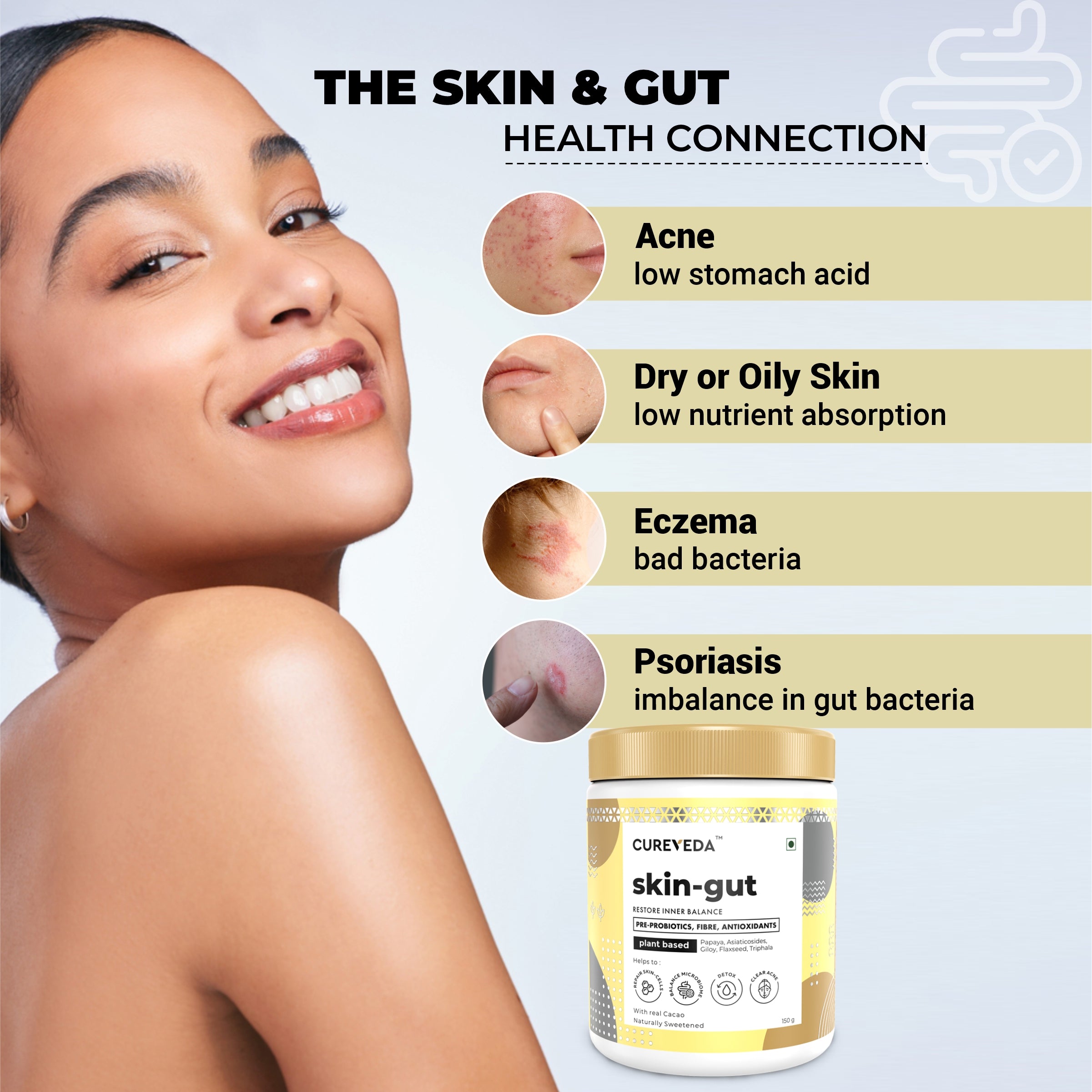 Cureveda Skin-gut with Pre-probiotics