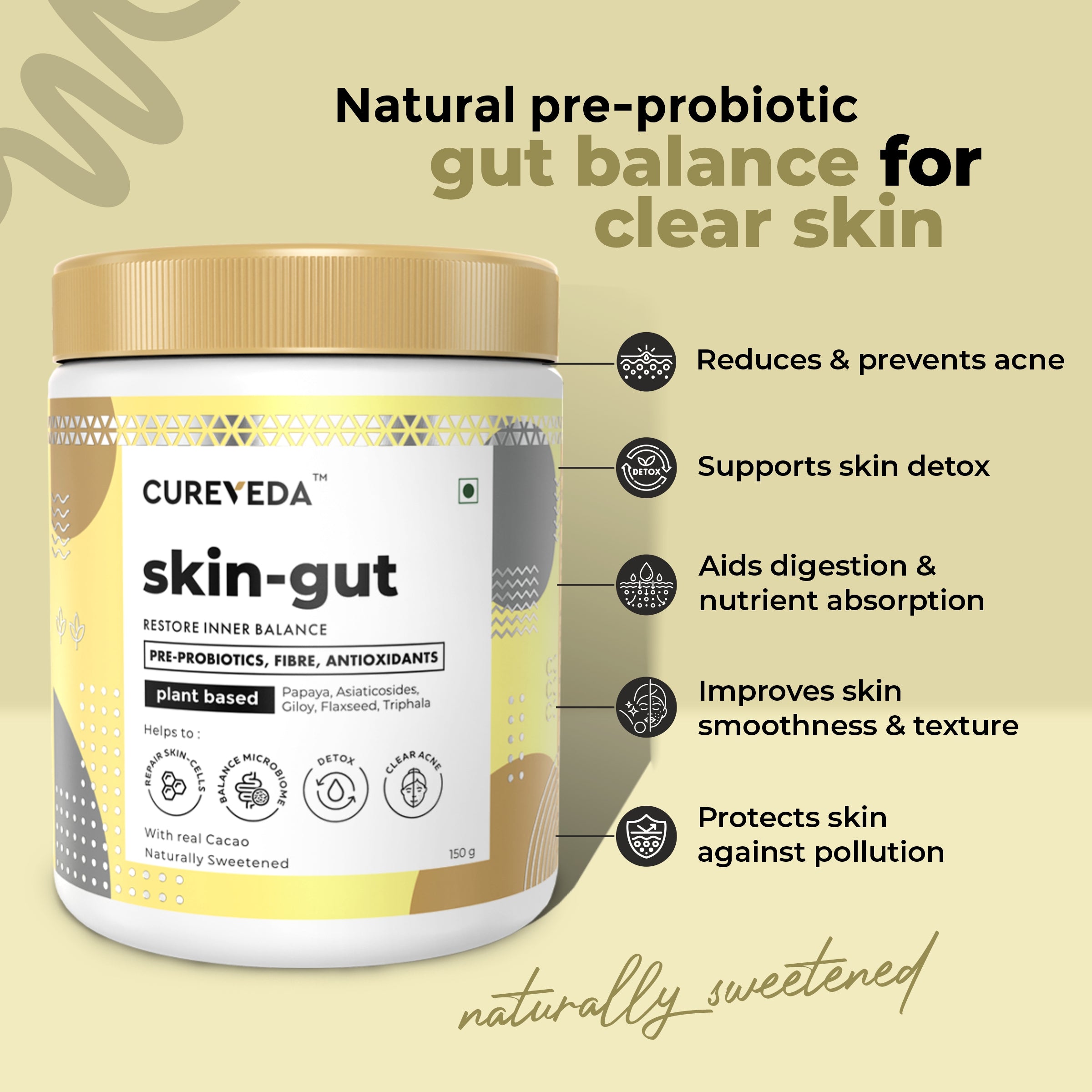 Cureveda Skin-gut with Pre-probiotics